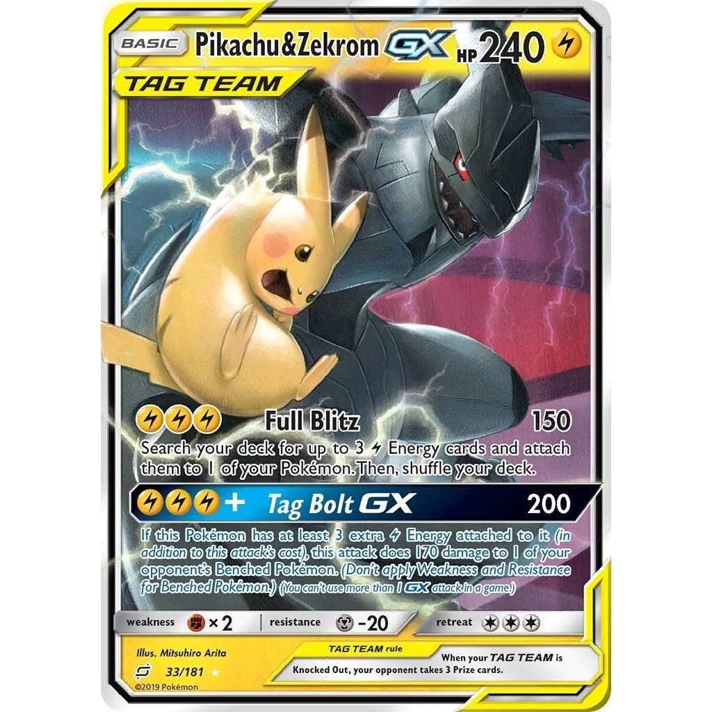 Pikachu & Zekrom GX (33/181) (SM - Team Up) - PokeBox USA