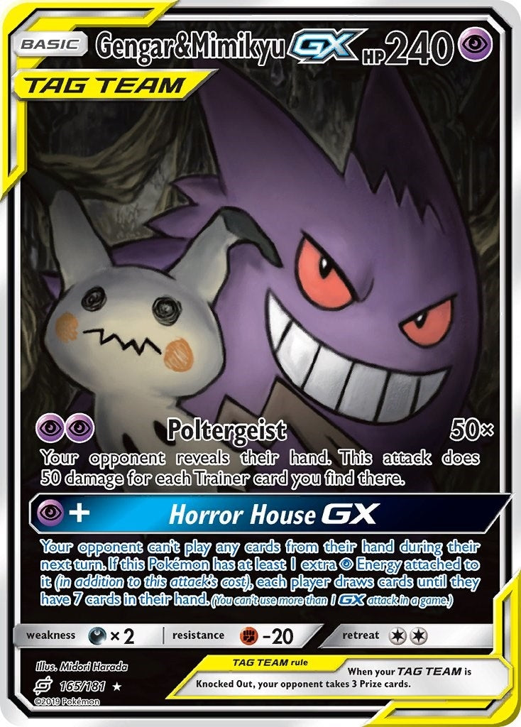 Image for Gengar & Mimikyu GX (Alternate Full Art) (165/181) (SM - Team Up) (SM9) - Pokemon
