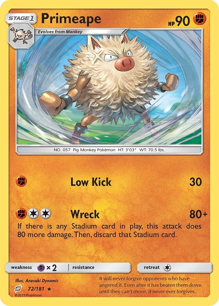 Image for Primeape (72/181) (SM - Team Up) (SM9) - Pokemon