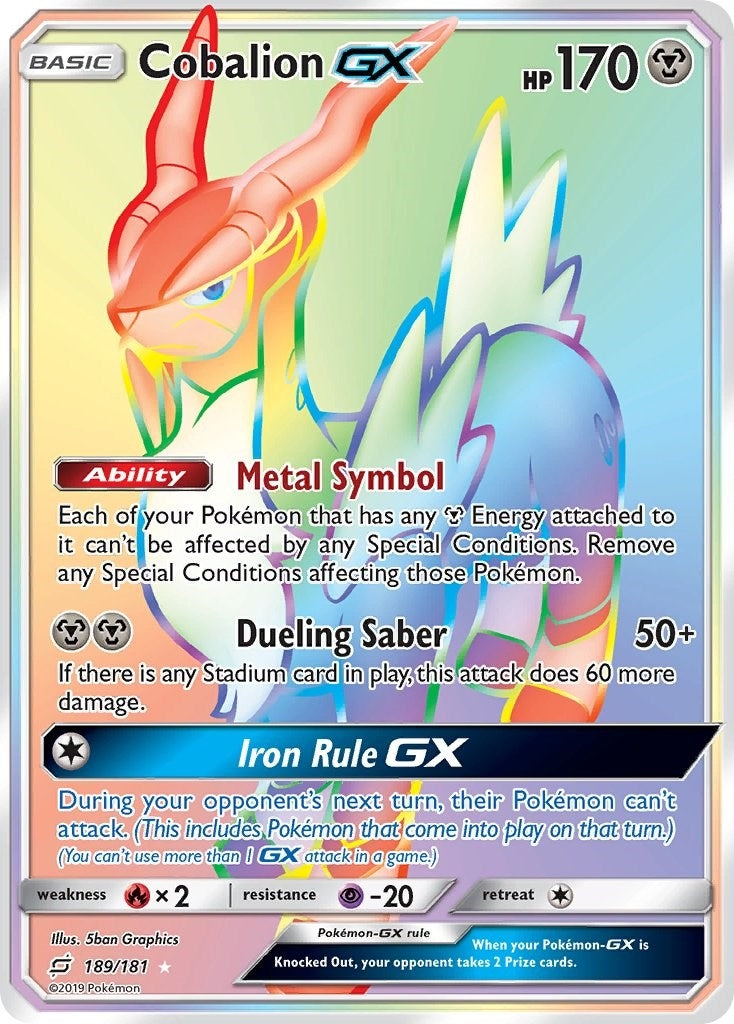Image for Cobalion GX (Secret) (189/181) (SM - Team Up) (SM9) - Pokemon