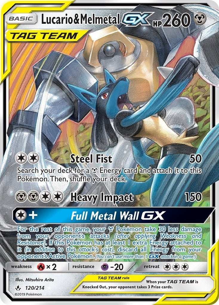 Image for Lucario & Melmetal GX (120/214) (SM - Unbroken Bonds) (SM10) - Pokemon