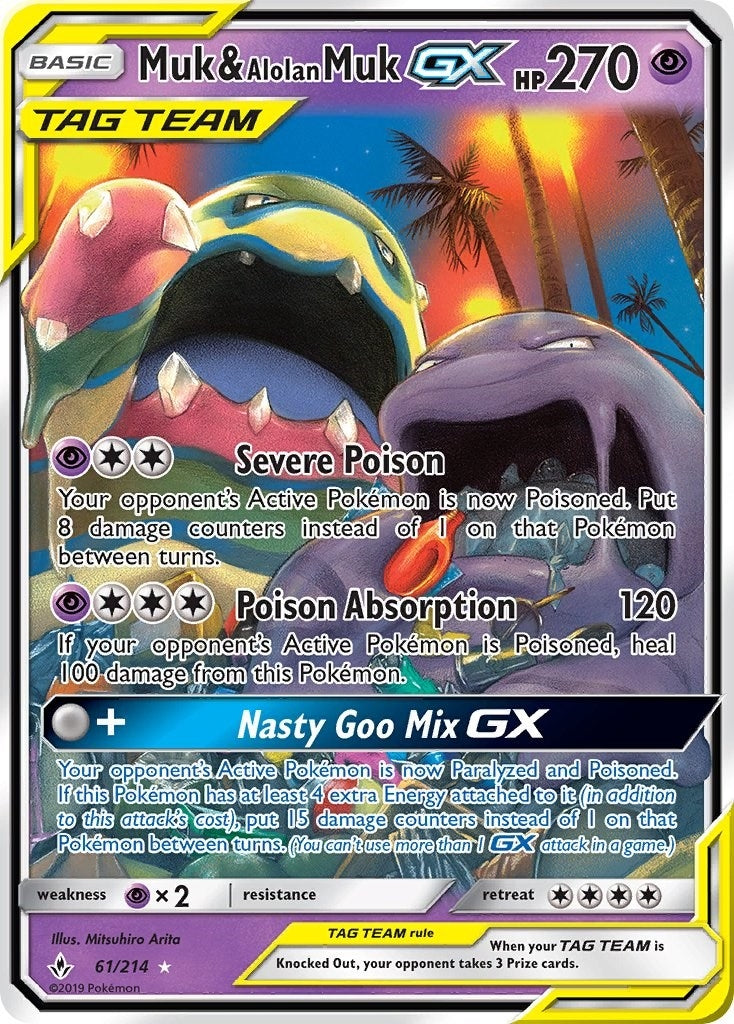 Image for Muk & Alolan Muk GX (61/214) (SM - Unbroken Bonds) (SM10) - Pokemon
