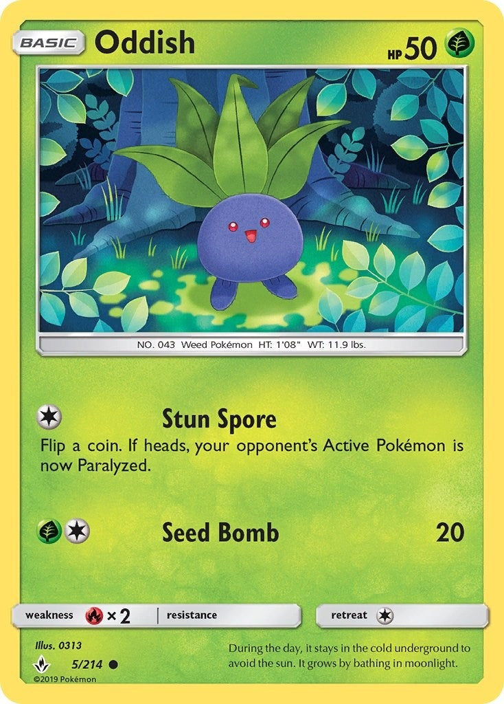 Image for Oddish (5) (5/214) (SM - Unbroken Bonds) (SM10) - Pokemon
