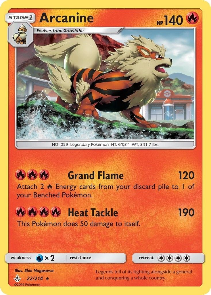 Image for Arcanine (22/214) (SM - Unbroken Bonds) (SM10) - Pokemon