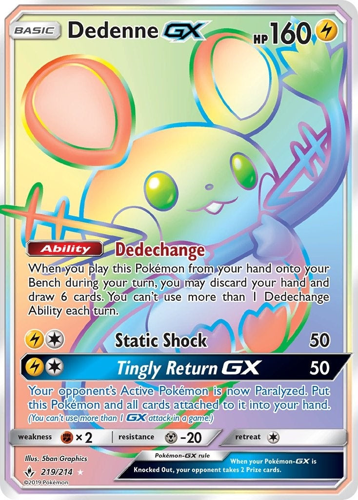 Image for Dedenne GX (Secret) (219/214) (SM - Unbroken Bonds) (SM10) - Pokemon