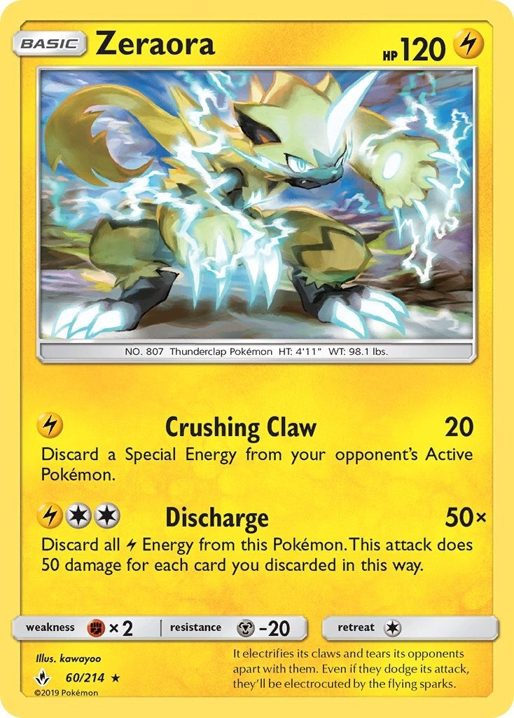 Image for Zeraora (60/214) (SM - Unbroken Bonds) (SM10) - Pokemon