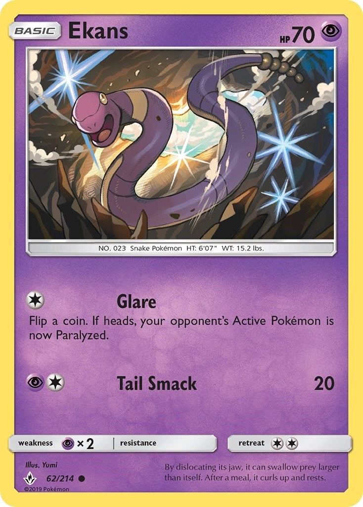 Image for Ekans (62/214) (SM - Unbroken Bonds) (SM10) - Pokemon