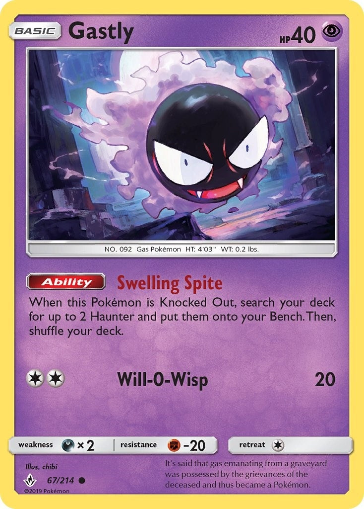 Image for Gastly (67) (67/214) (SM - Unbroken Bonds) (SM10) - Pokemon