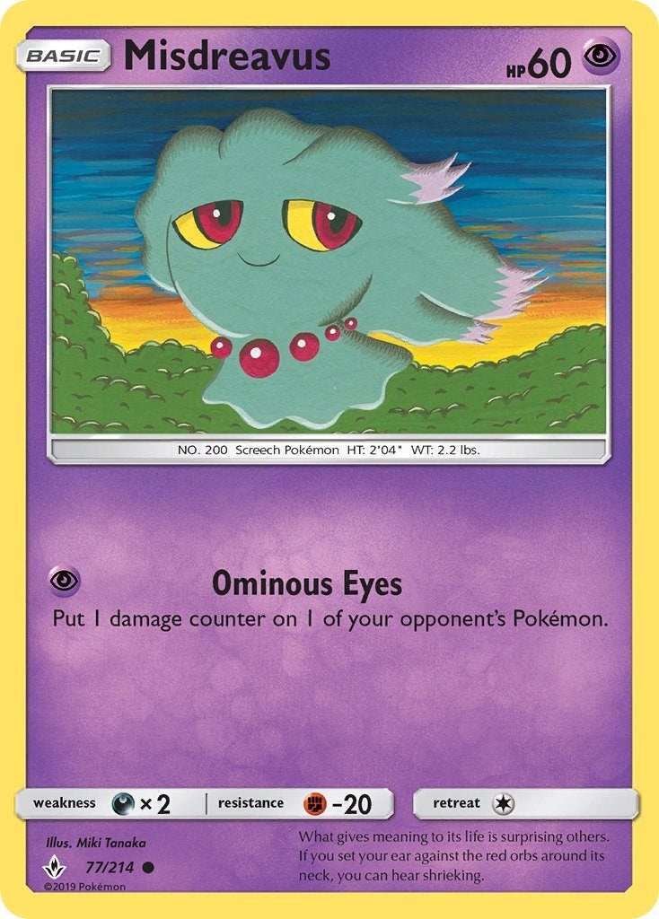 Image for Misdreavus (77/214) (SM - Unbroken Bonds) (SM10) - Pokemon