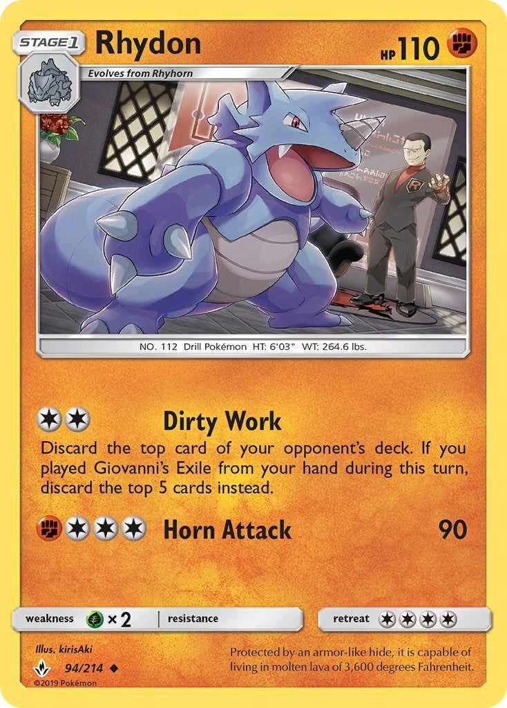 Image for Rhydon (94/214) (SM - Unbroken Bonds) (SM10) - Pokemon