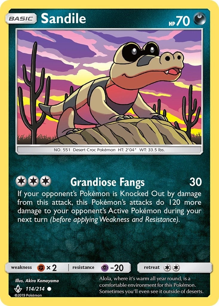 Image for Sandile (114) (114/214) (SM - Unbroken Bonds) (SM10) - Pokemon