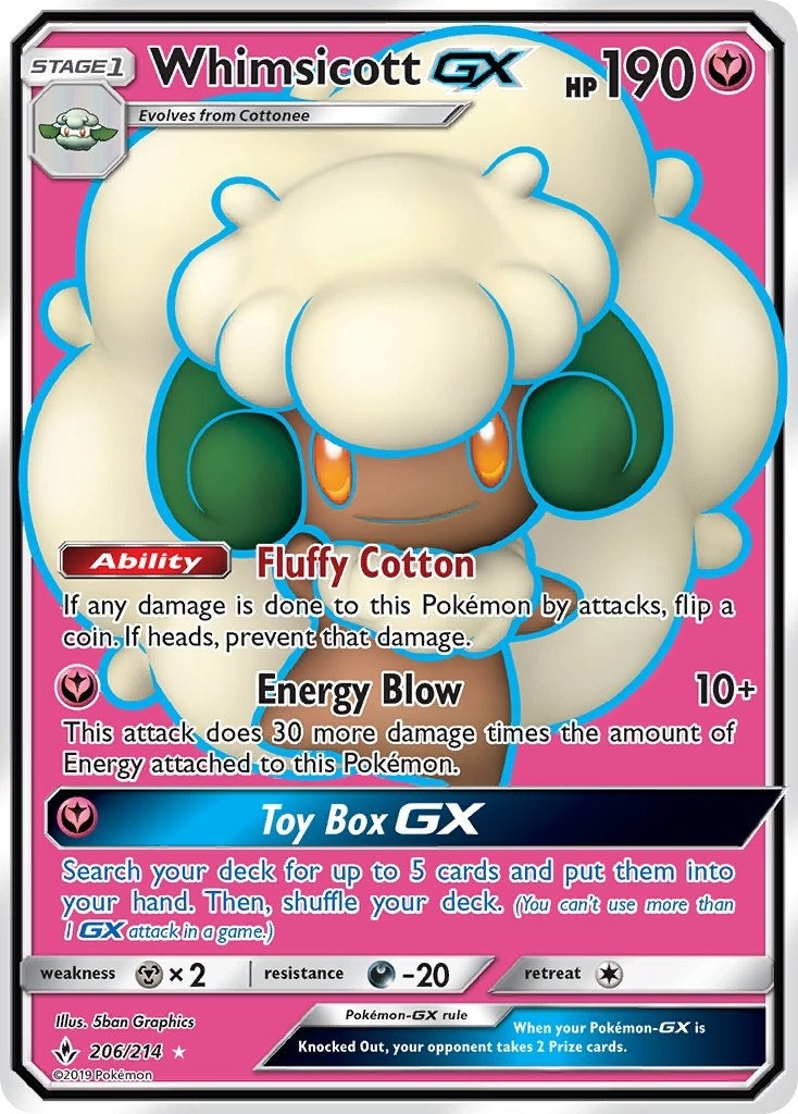 Image for Whimsicott GX (Full Art) (206/214) (SM - Unbroken Bonds) (SM10) - Pokemon