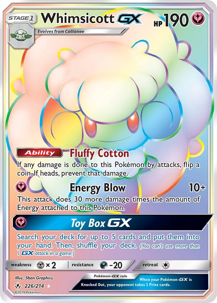 Image for Whimsicott GX (Secret) (226/214) (SM - Unbroken Bonds) (SM10) - Pokemon