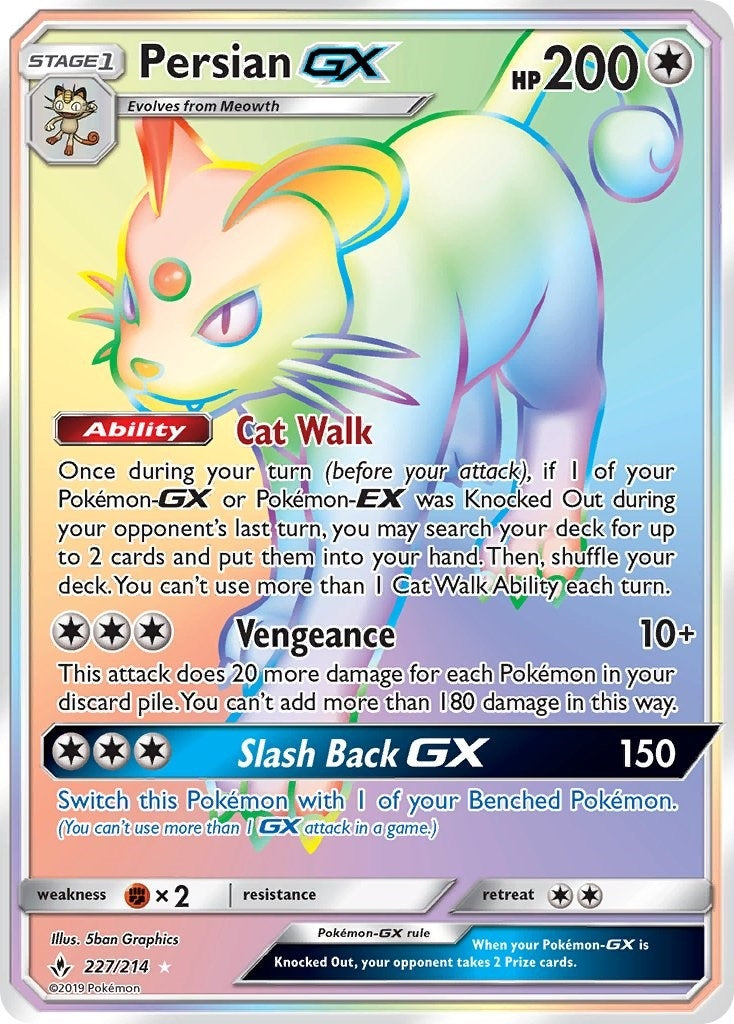 Image for Persian GX (Secret) (227/214) (SM - Unbroken Bonds) (SM10) - Pokemon