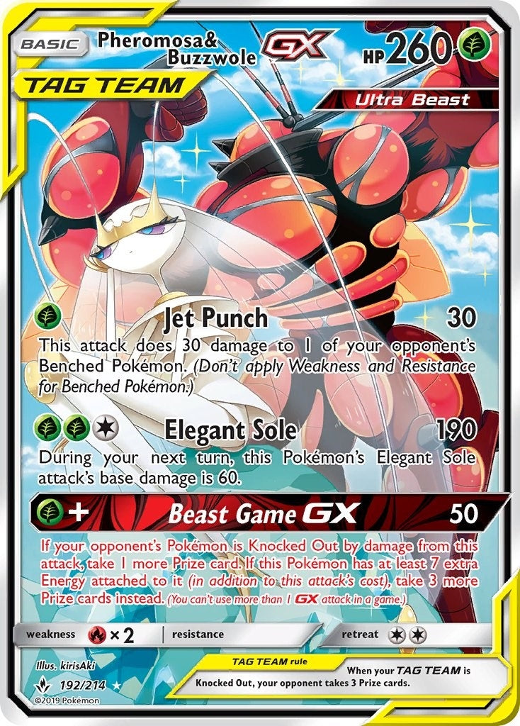 Image for Pheromosa & Buzzwole GX (192) (Alternate Full Art) (192/214) (SM - Unbroken Bonds) (SM10) - Pokemon