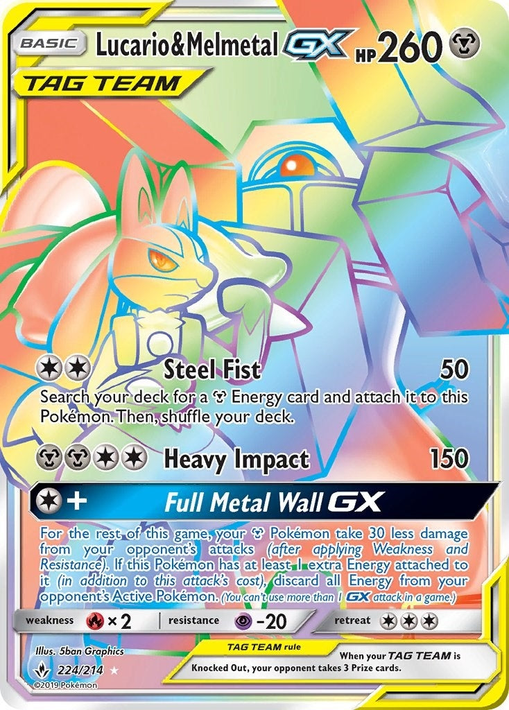 Image for Lucario & Melmetal GX (Secret) (224/214) (SM - Unbroken Bonds) (SM10) - Pokemon