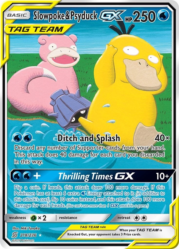 Image for Slowpoke & Psyduck GX (Alternate Full Art) (218/236) (SM - Unified Minds) (SM11) - Pokemon