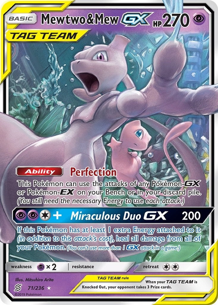 Image for Mewtwo & Mew GX (71/236) (SM - Unified Minds) (SM11) - Pokemon