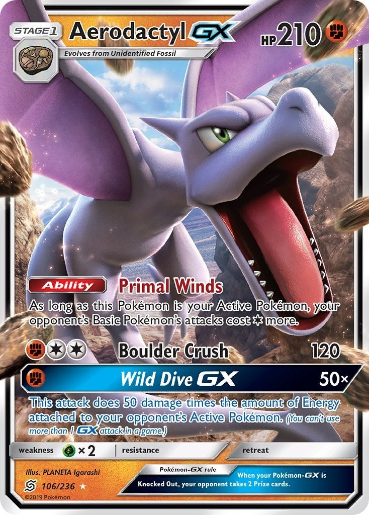 Image for Aerodactyl GX (106/236) (SM - Unified Minds) (SM11) - Pokemon