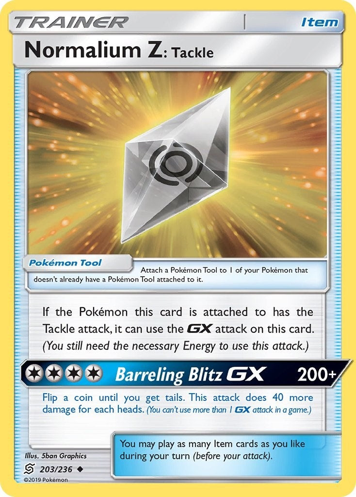 Image for Normalium Z: Tackle (203/236) (SM - Unified Minds) (SM11) - Pokemon