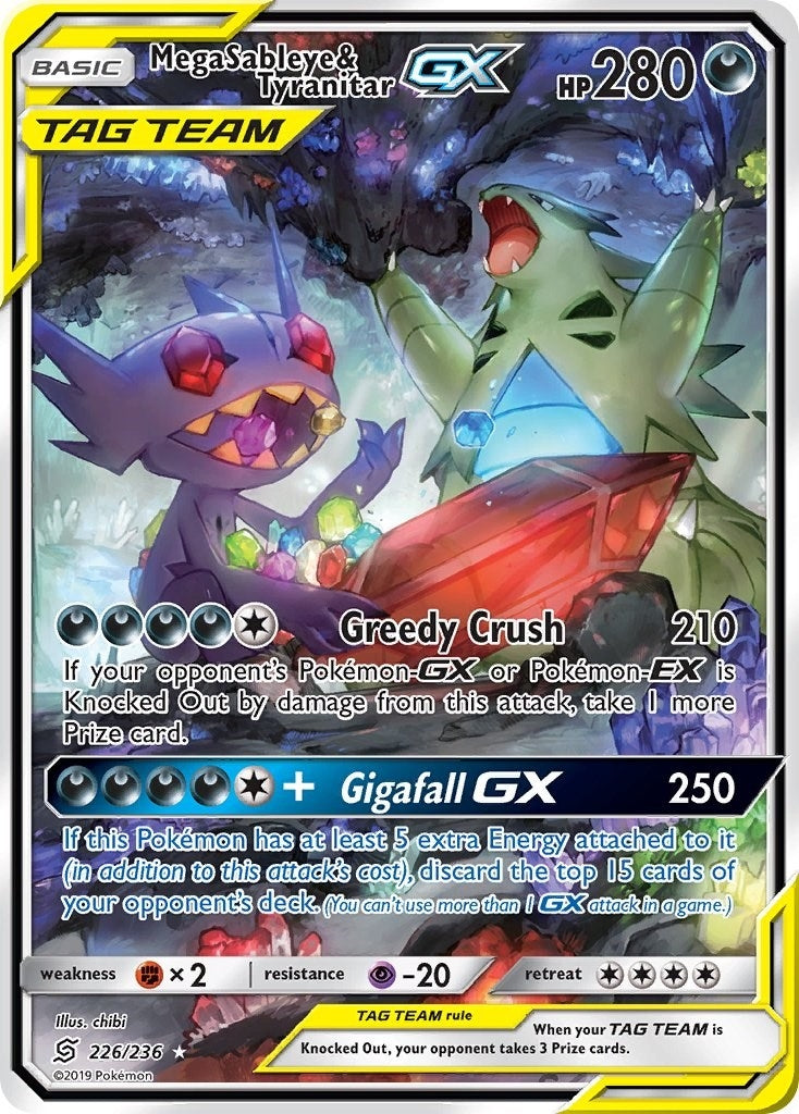 Image for Mega Sableye & Tyranitar GX (Alternate Full Art) (226/236) (SM - Unified Minds) (SM11) - Pokemon
