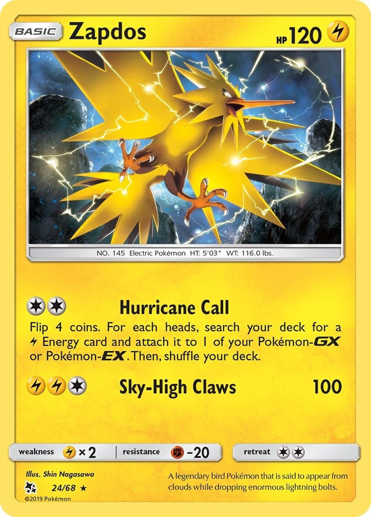 Image for Zapdos (24/68) (Hidden Fates) - Pokemon