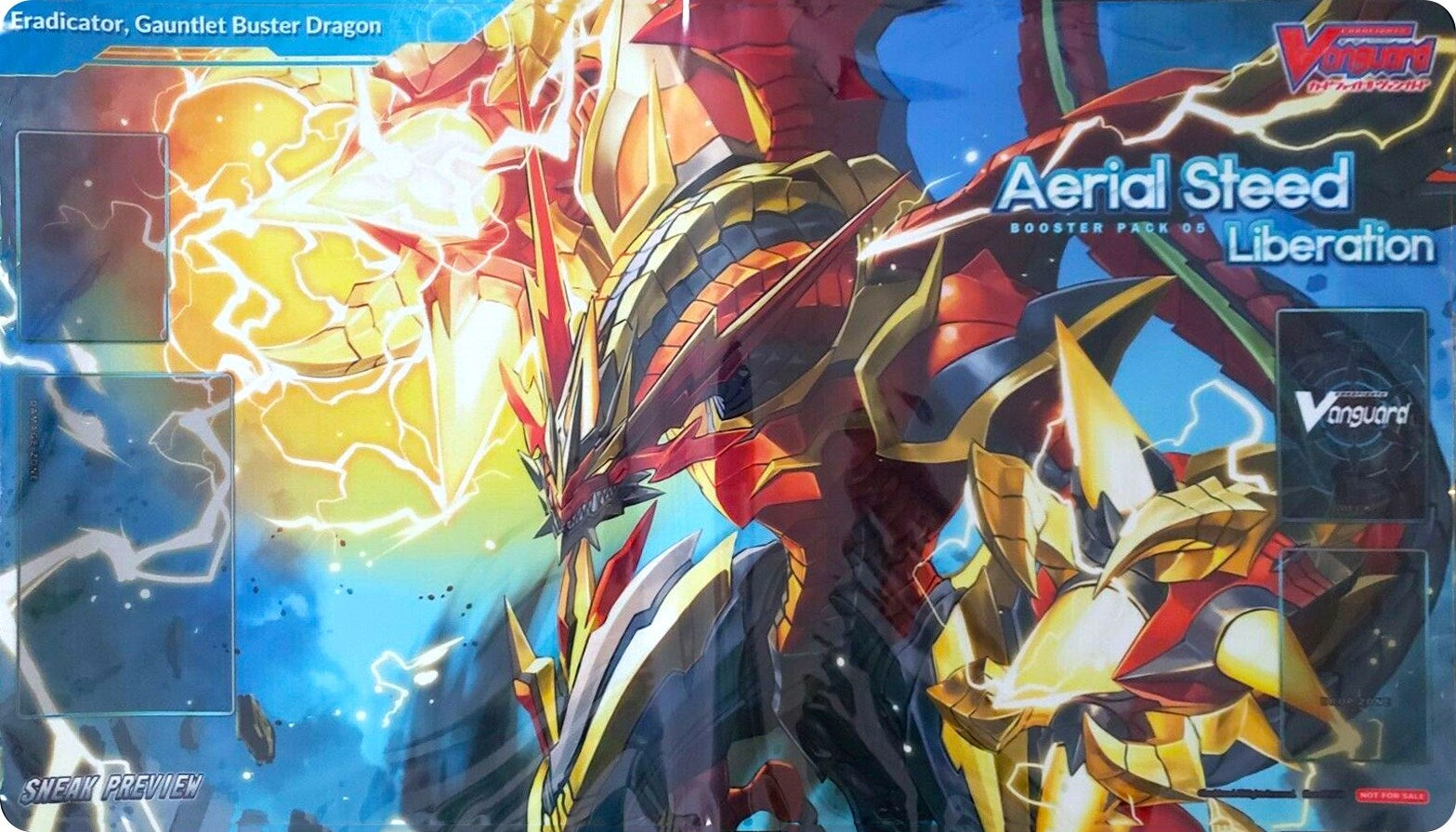 Image for Cardfight!! Vanguard Sneak Preview Playmat: Aerial Steed Liberation - Eradicator, Gauntlet Buster Dragon - Playmats