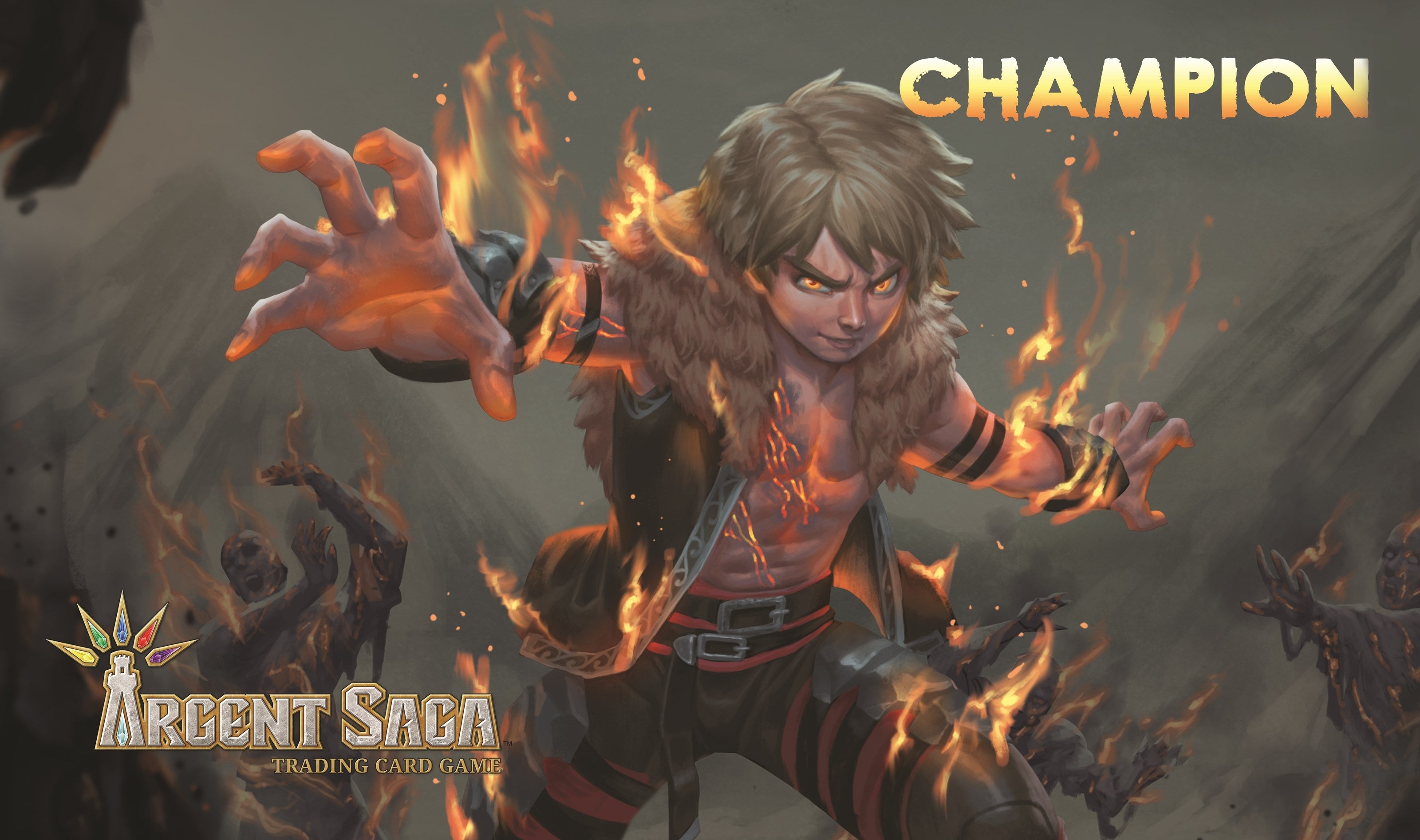Image for Argent Saga TCG Rubber Event Playmat - Release Events Champion Gen Con 2019 and Local Game Stores - Playmats