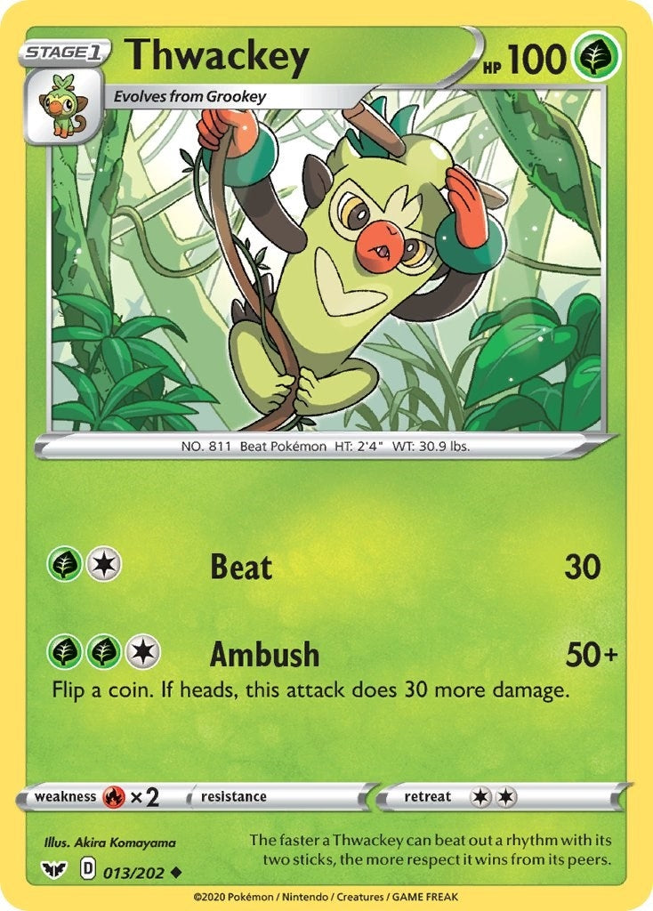 Image for Thwackey (013) (013/202) (SWSH01: Sword & Shield Base Set) - Pokemon