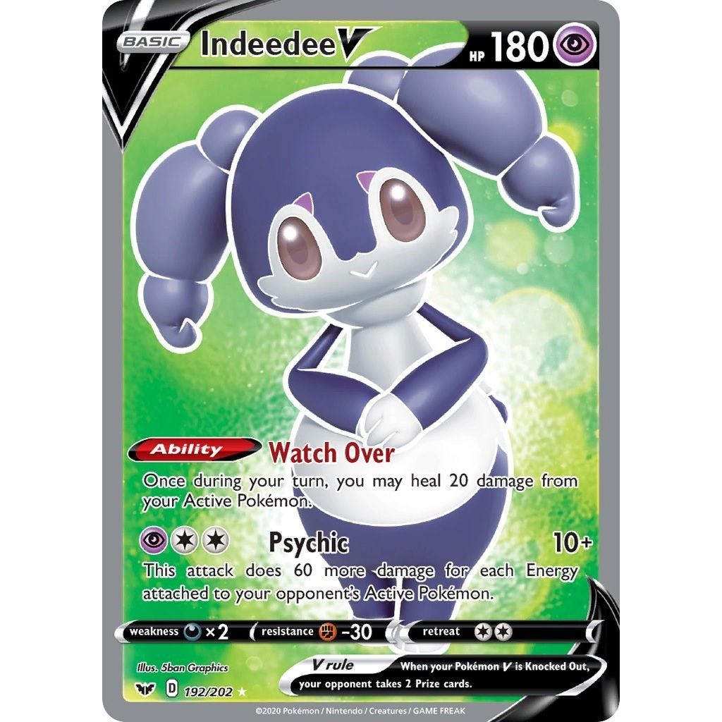 Indeedee V (Full Art) (192/202) (SWSH01: Sword & Shield Base Set) - PokeBox USA
