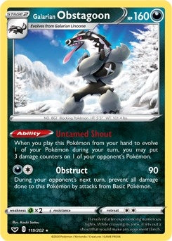 Image for Galarian Obstagoon (119/202) (Deck Exclusives) (PR) - Pokemon