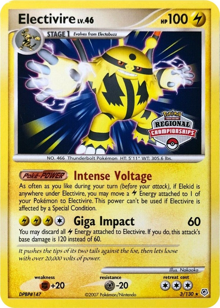 Image for Electivire - 3/130 (Regional Championships) (003/130) (League & Championship Cards) (PR) - Pokemon