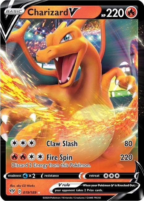 Charizard V (019/189) (SWSH03: Darkness Ablaze)