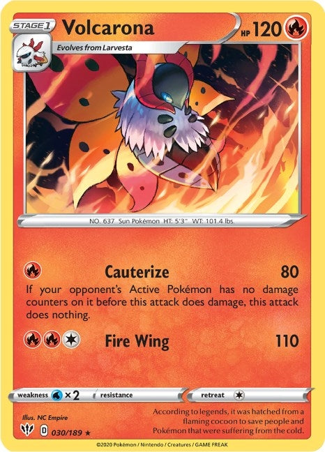 Image for Volcarona (030/189) (SWSH03: Darkness Ablaze) (SWSH03) - Pokemon