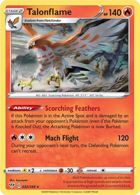 Image for Talonflame (032/189) (SWSH03: Darkness Ablaze) (SWSH03) - Pokemon
