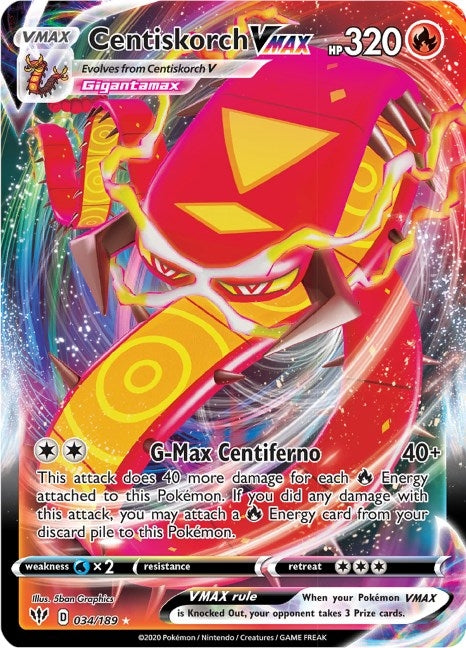 Image for Centiskorch VMAX (034/189) (SWSH03: Darkness Ablaze) (SWSH03) - Pokemon