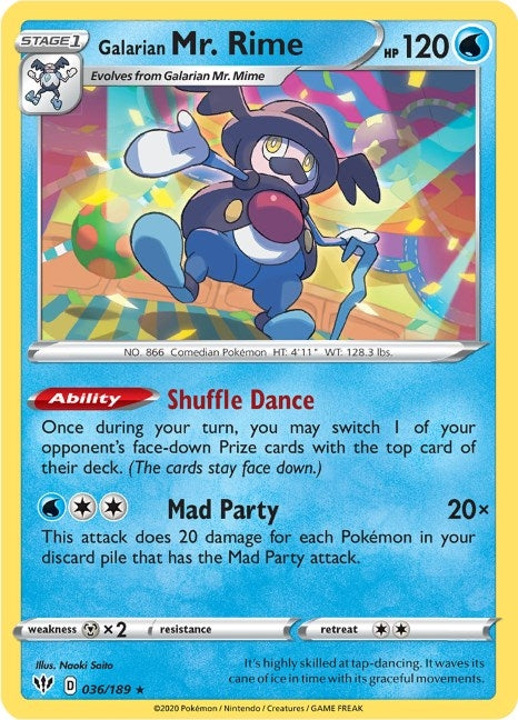 Image for Galarian Mr. Rime (036/189) (SWSH03: Darkness Ablaze) (SWSH03) - Pokemon