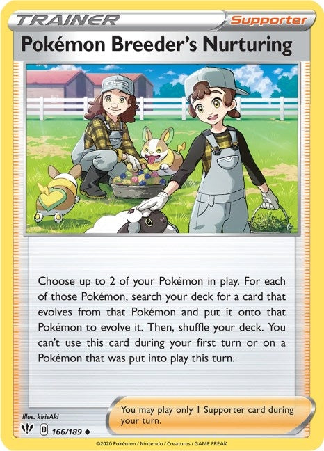 Image for Pokemon Breeder's Nurturing (166/189) (SWSH03: Darkness Ablaze) (SWSH03) - Pokemon