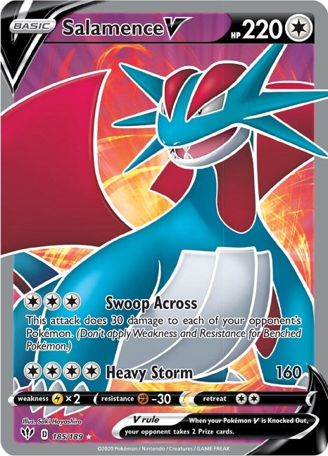 Image for Salamence V (Full Art) (185/189) (SWSH03: Darkness Ablaze) (SWSH03) - Pokemon