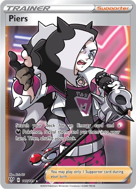 Image for Piers (Full Art) (187/189) (SWSH03: Darkness Ablaze) (SWSH03) - Pokemon