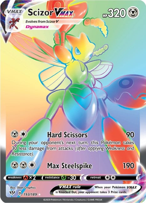 Image for Scizor VMAX (Secret) (193/189) (SWSH03: Darkness Ablaze) (SWSH03) - Pokemon