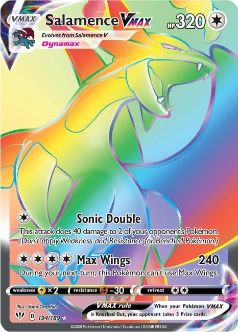 Image for Salamence VMAX (Secret) (194/189) (SWSH03: Darkness Ablaze) (SWSH03) - Pokemon