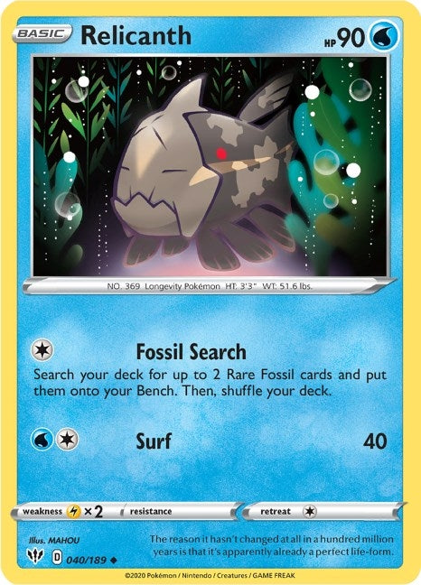 Image for Relicanth (040/189) (SWSH03: Darkness Ablaze) (SWSH03) - Pokemon
