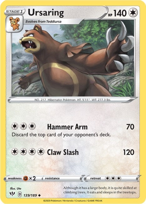 Image for Ursaring (139/189) (SWSH03: Darkness Ablaze) (SWSH03) - Pokemon