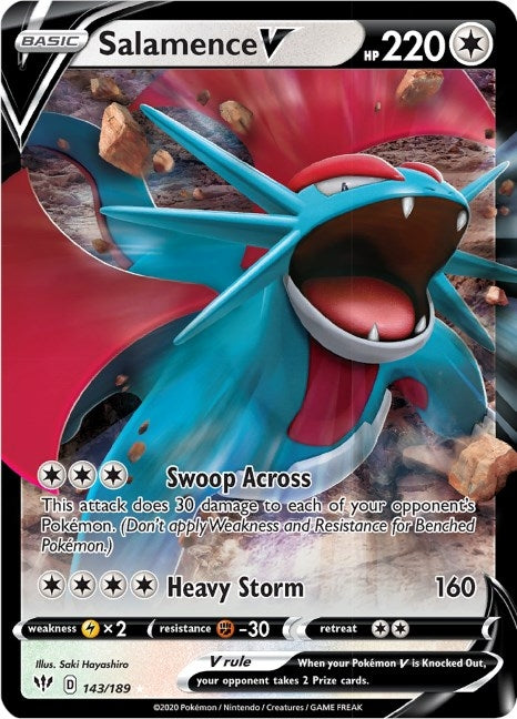 Salamence V (143/189) (SWSH03: Darkness Ablaze) - PokeBox USA