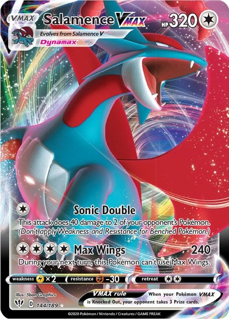 Image for Salamence VMAX (144/189) (SWSH03: Darkness Ablaze) (SWSH03) - Pokemon