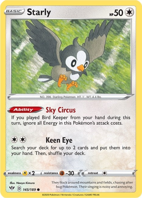 Image for Starly (145/189) (SWSH03: Darkness Ablaze) (SWSH03) - Pokemon