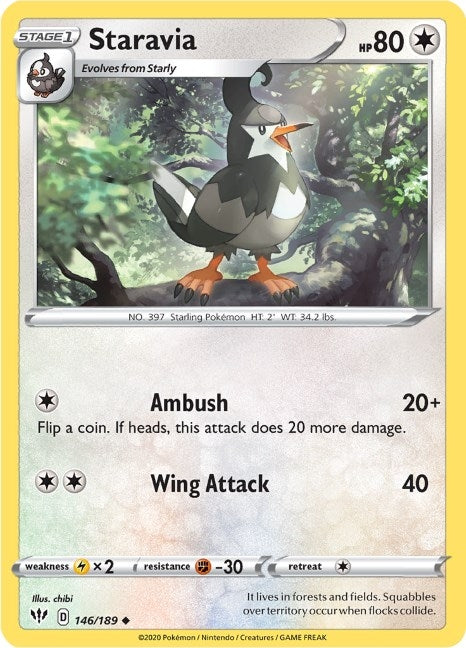 Image for Staravia (146/189) (SWSH03: Darkness Ablaze) (SWSH03) - Pokemon