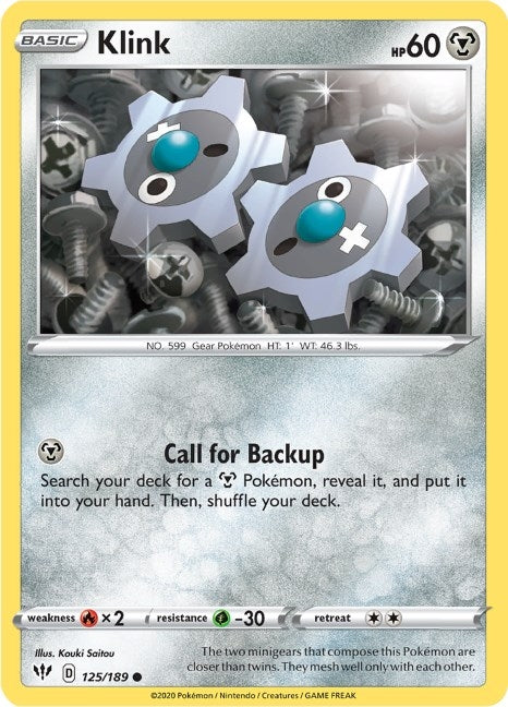 Image for Klink (125/189) (SWSH03: Darkness Ablaze) (SWSH03) - Pokemon