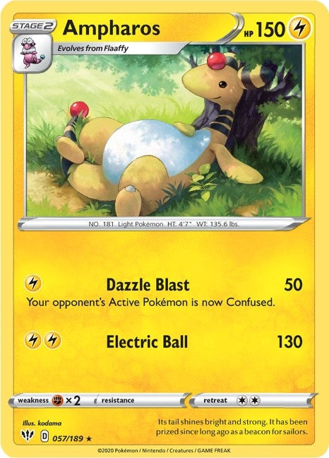 Image for Ampharos (057/189) (SWSH03: Darkness Ablaze) (SWSH03) - Pokemon